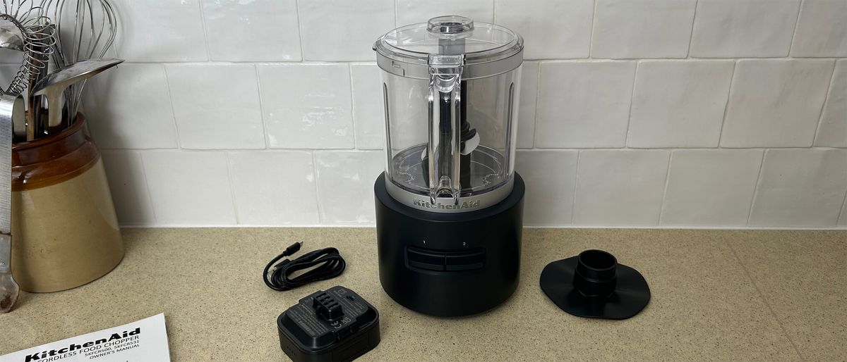 The KitchenAid Go Cordless Food Chopper on a kitchen counter