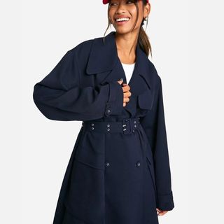 navy trench coat