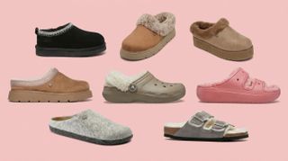 Uggs on pink background