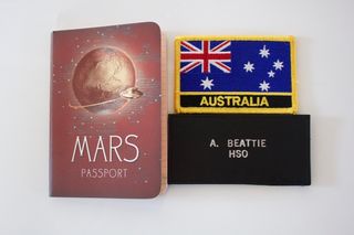 Here's my country badge, my HSO tag and a special Mars passport given to me by scientist Jen Blank on our NASA Spaceward Bound expedition to the Ladakh region of India.