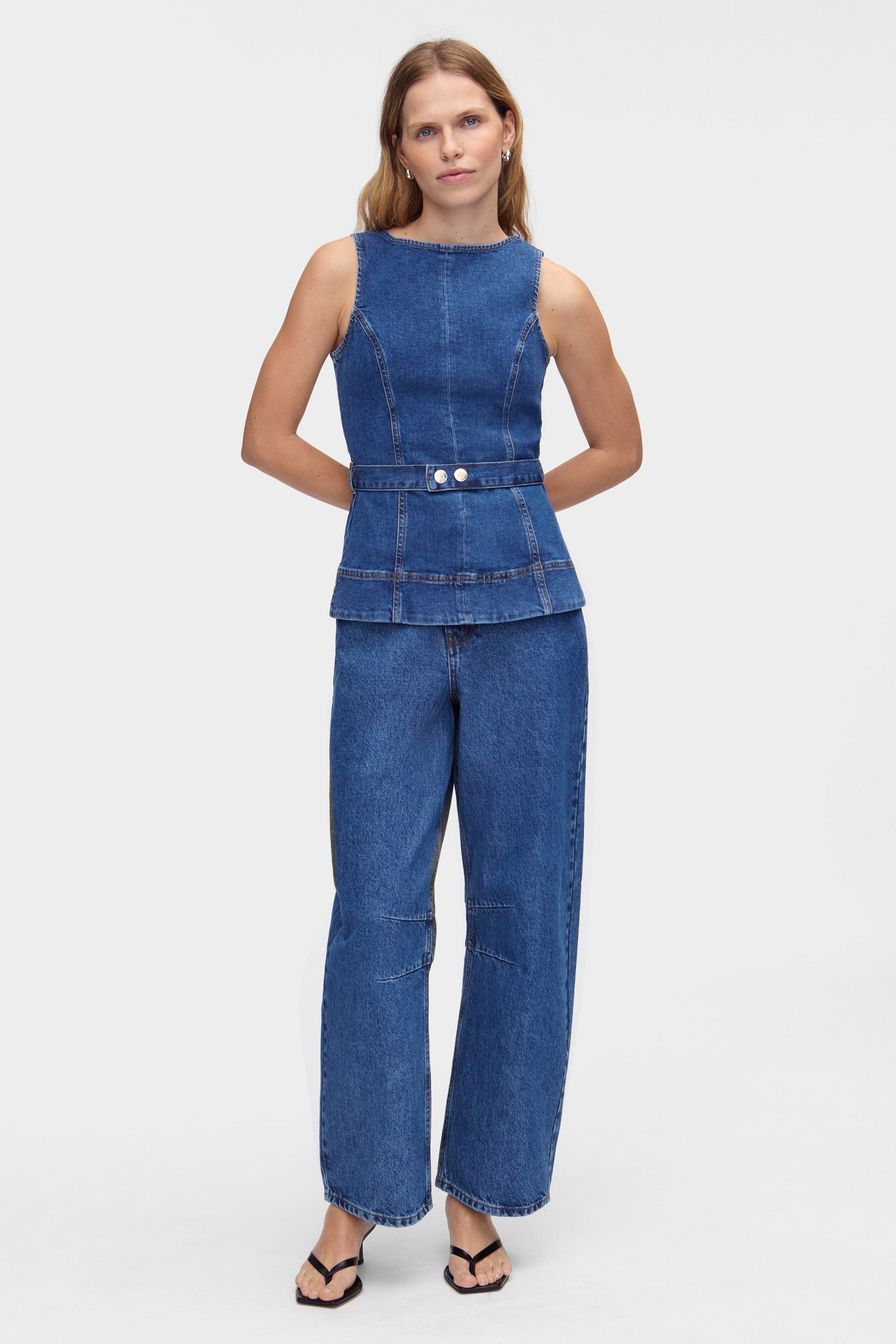 Trish Denim Belted Top