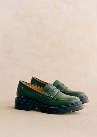 Albane Loafers - Smooth Green - Bovine Leather - Sézane