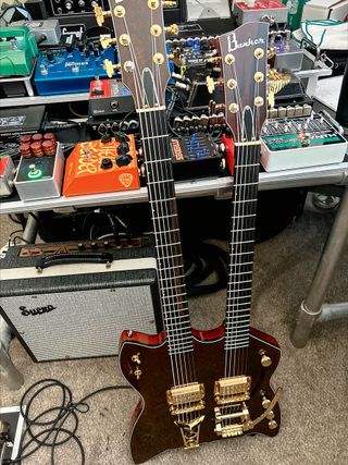 Scott Holiday's custom Banker double-neck guitar