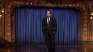 Jimmy Fallon monologuing on Late Night