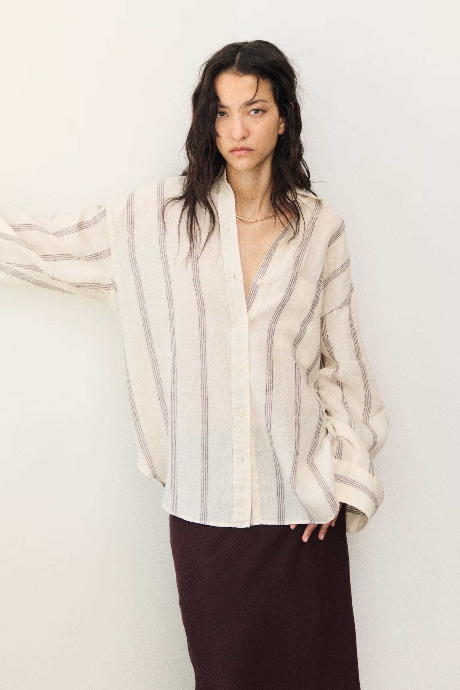 H&amp;M, Oversized Linen Shirt