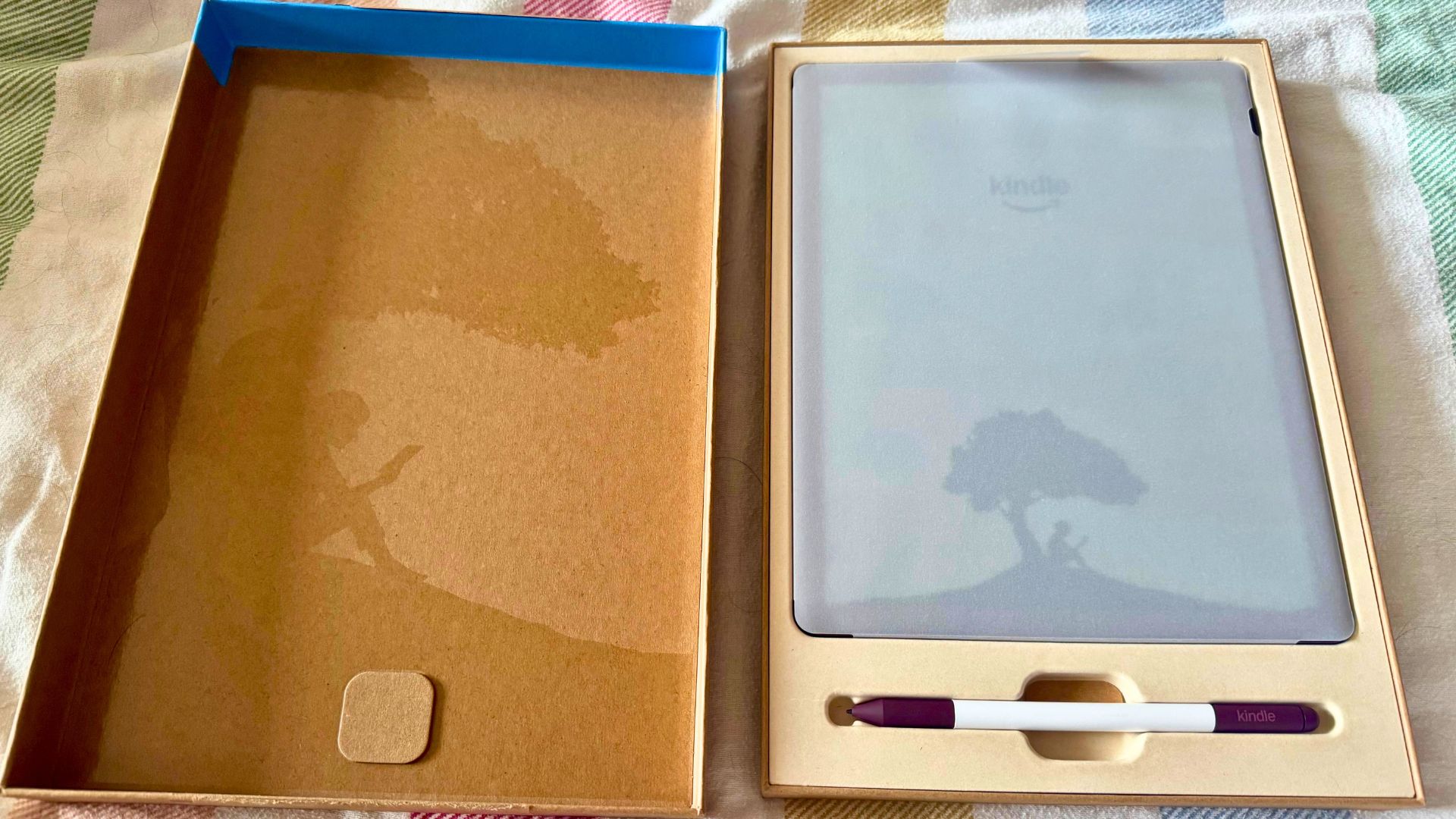 The Amazon Kindle Scribe Colorsoft pictured during testing, before setup