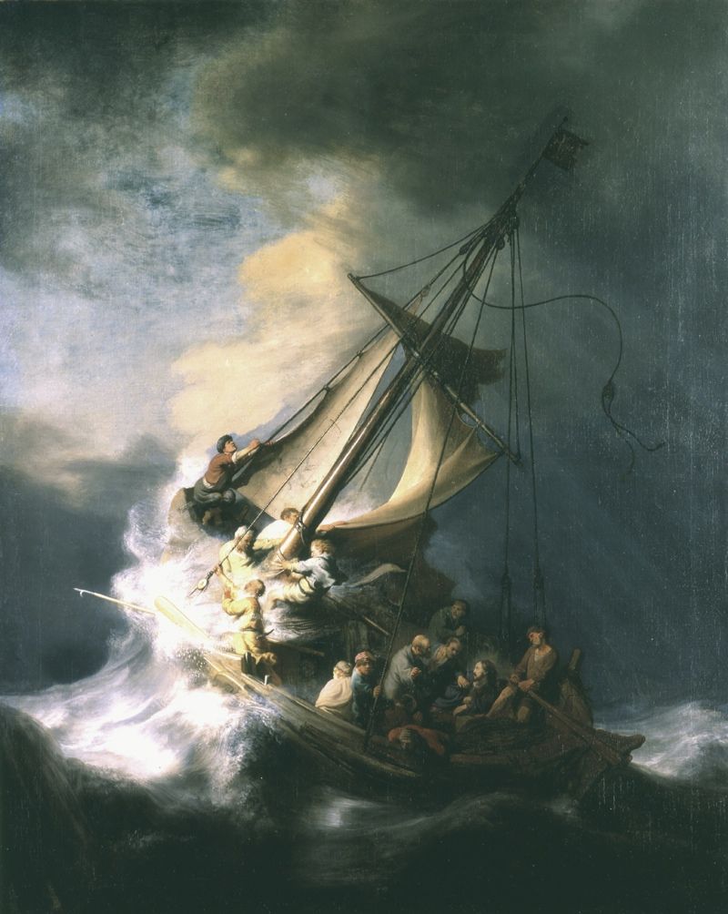 Rembrandt&#039;s only known seascape, called &quot;The Storm on the Sea of Galilee&quot; (1633), was one of the paintings stolen in 1990 from the Gardner museum.