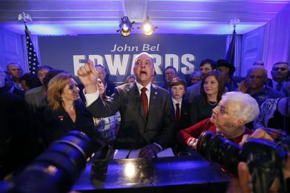 Louisiana Gov.-elect John Bel Edwards addresses his supporters.