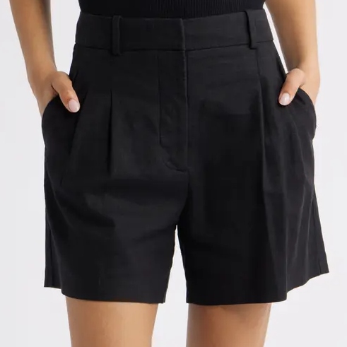 Open Edit Pleated Shorts