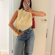 Senior Shopping Editor Marina Avraam wearing Zara jeans