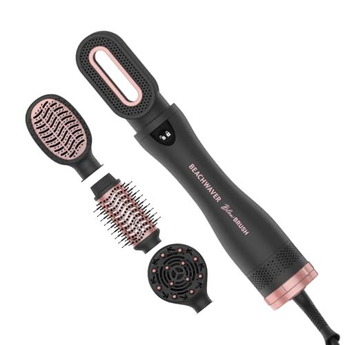 Beachwaver Blow Brush - Midnight Rose | Versatile Blow-Dry Brush for All Hair Types W/interchangeable Attachments | 2 Speeds, 4 Heat Settings, and 4 Included Attachments - One Tool for Endless Looks!
