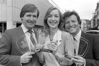 Anne Kirkbride with on screen husband William Roache and Johnny Briggs