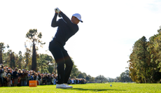 Tiger Woods at the top of his backswing