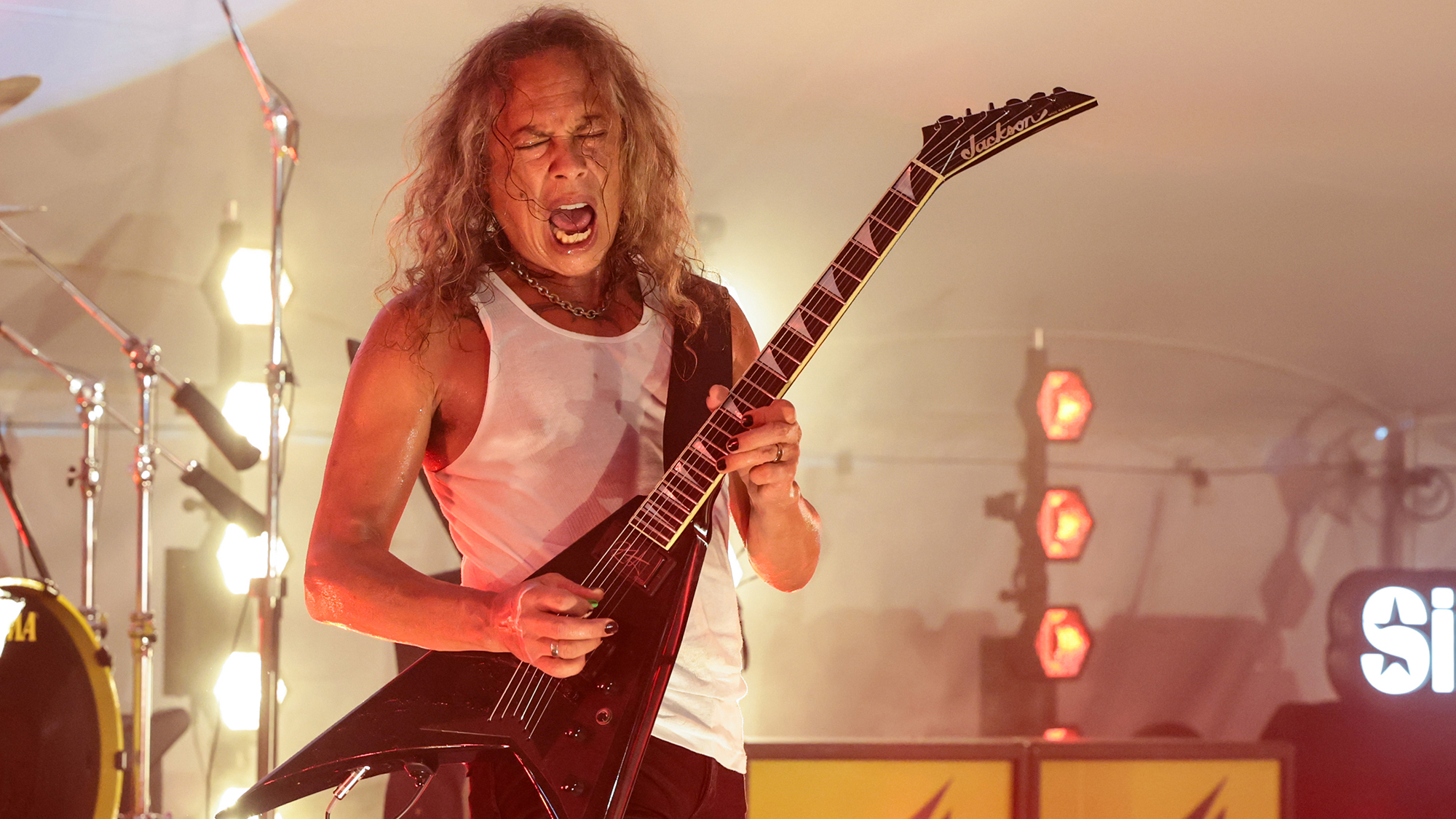  Kirk Hammett of Metallica performs live for SiriusXM at Stephen Talkhouse to celebrate the launch of the &ldquo;Maximum Metallica&rdquo; channel on SiriusXM on August 28, 2025 in Amagansett, New York