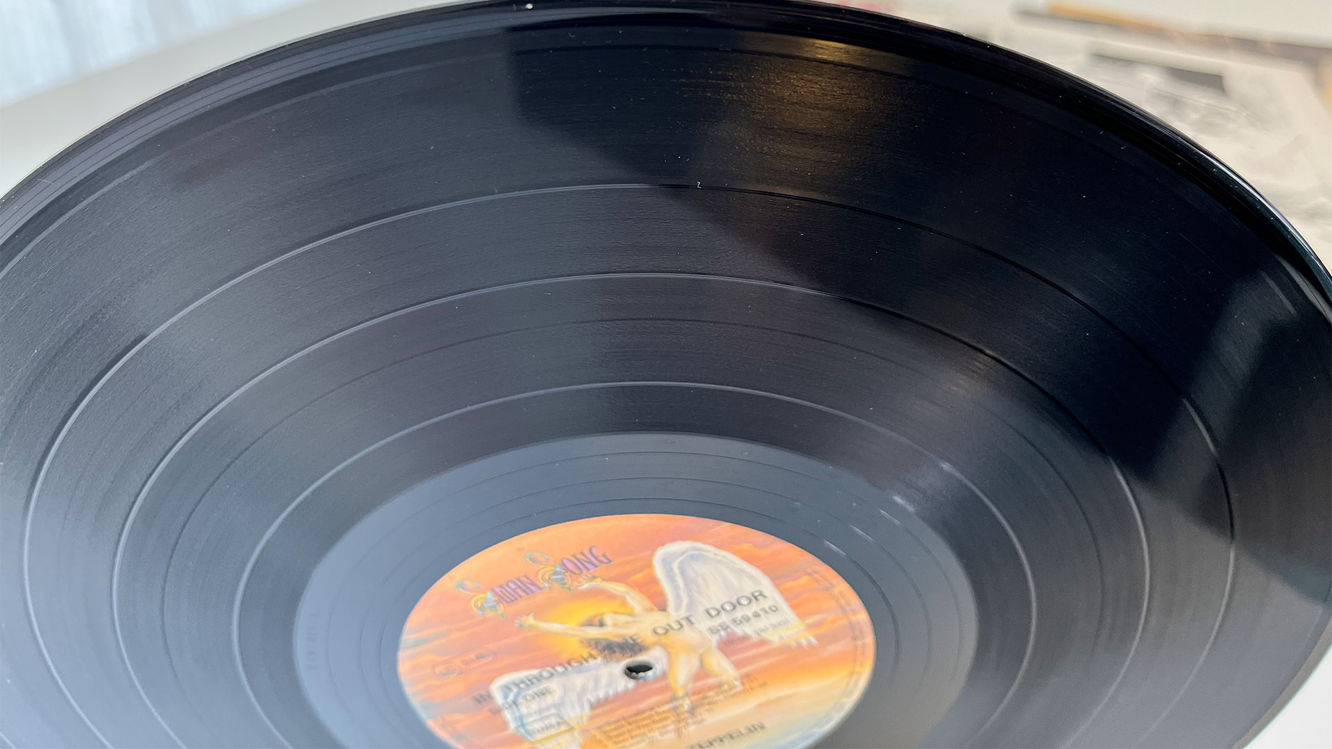 Vinyl record showing dirt and dust