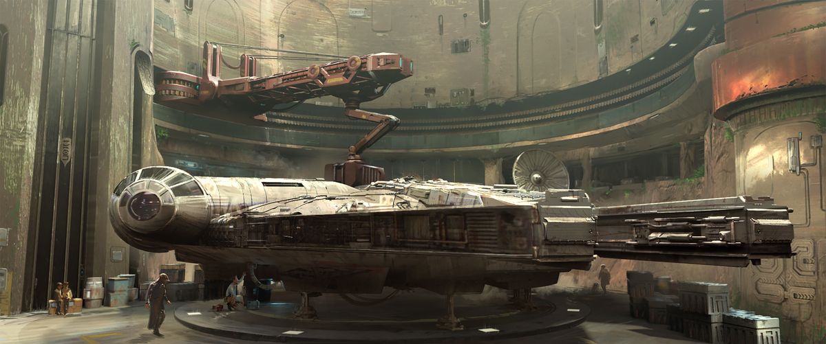Concept art for the Star Wars land Galaxy's Edge and Disney theme parks from "The Art of Star Wars: Galaxy's Edge" by Abrams Books.