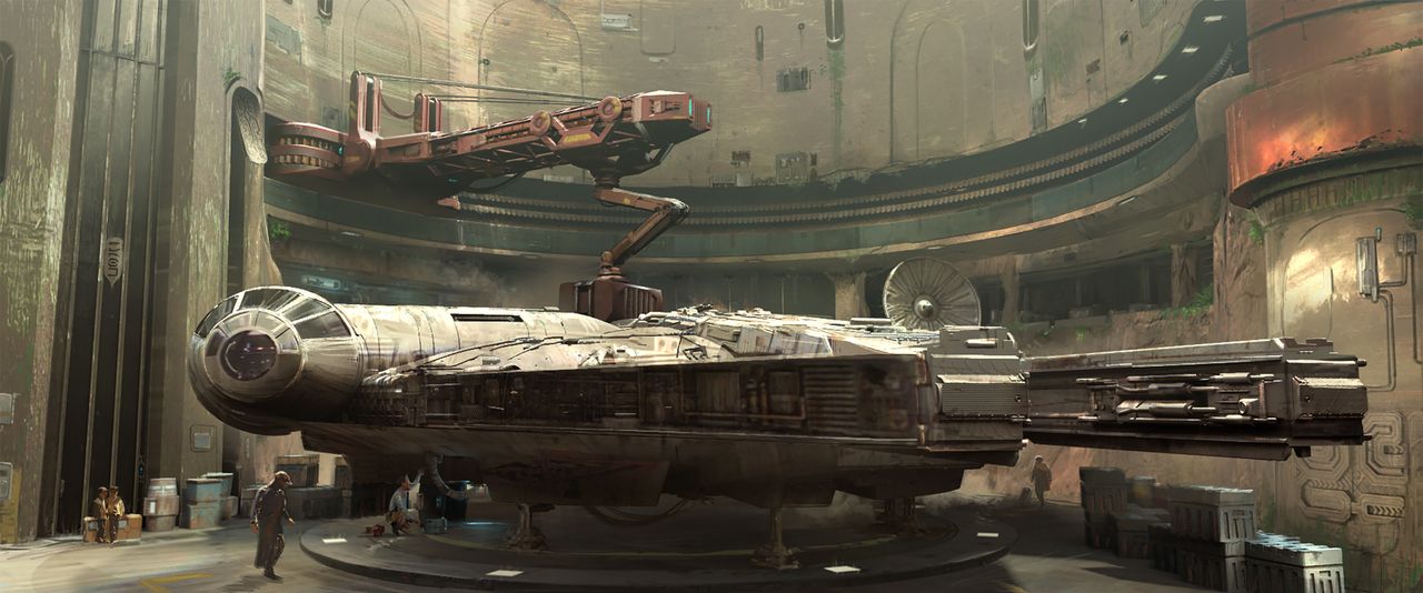 Concept art for the Star Wars land Galaxy's Edge and Disney theme parks from "The Art of Star Wars: Galaxy's Edge" by Abrams Books.