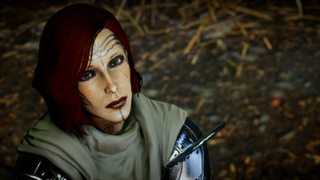 Dragon Age screenshot showing Elf hero looking pensive