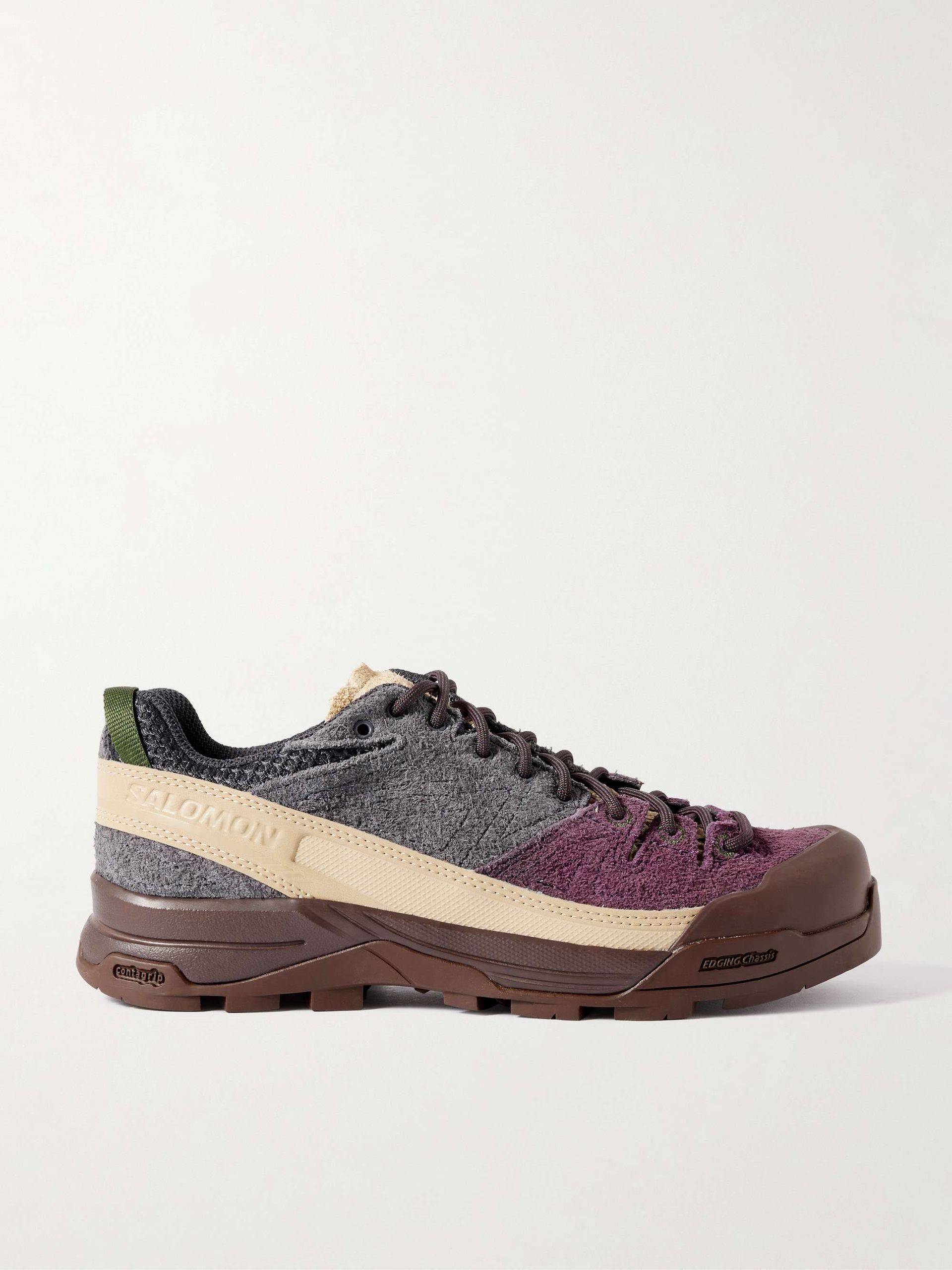 X-Alp Rubber and Mesh-Trimmed Brushed-Suede Sneakers