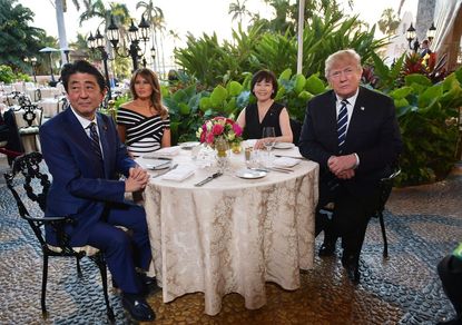 Former Japanese Prime Minister Shinzo Abe and President Trump.