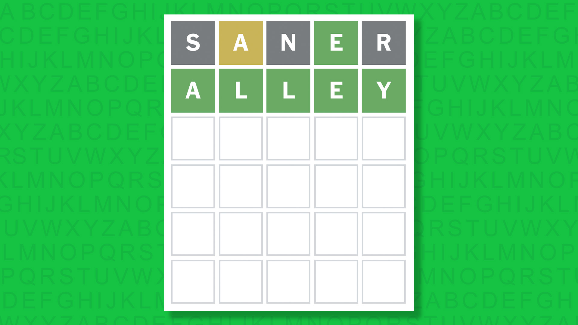 NYT Wordle answer for game 1758 on a green background