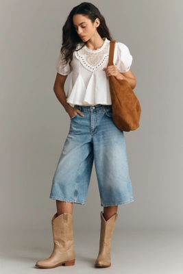 Pilcro Mid-Rise Culotte Denim