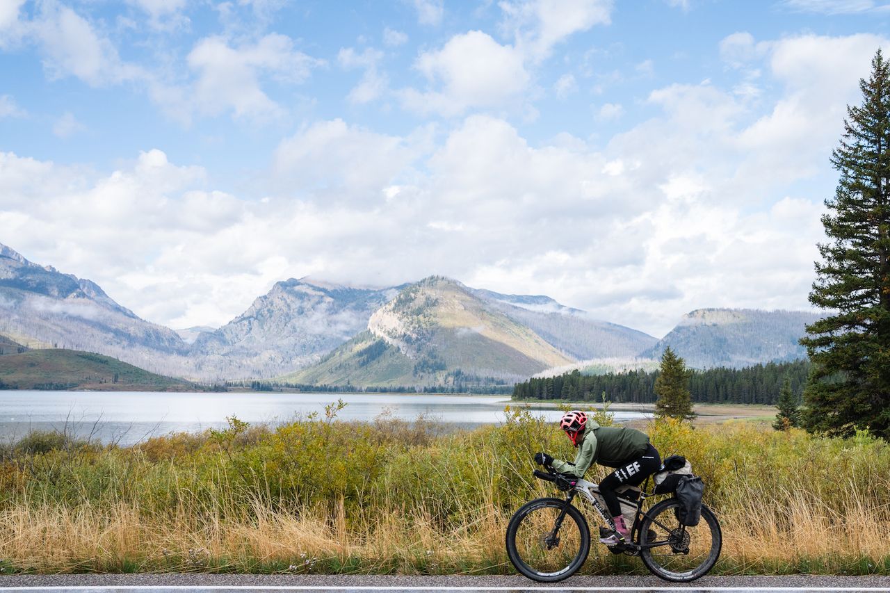 Lachlan Morton (EF Education-EasyPost) out on the Tour Divide Route in 2023