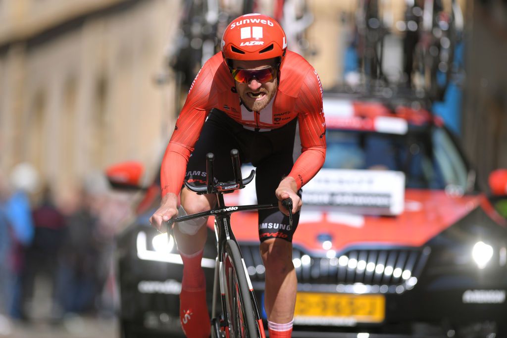 Sunweb&#039;s Johannes Frohlinger during the 2019 Tour de Romandie prologue time trial