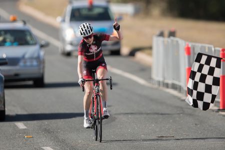 Lisen Hockings (Holden Women's Racing) celebrates her Oceania road race title