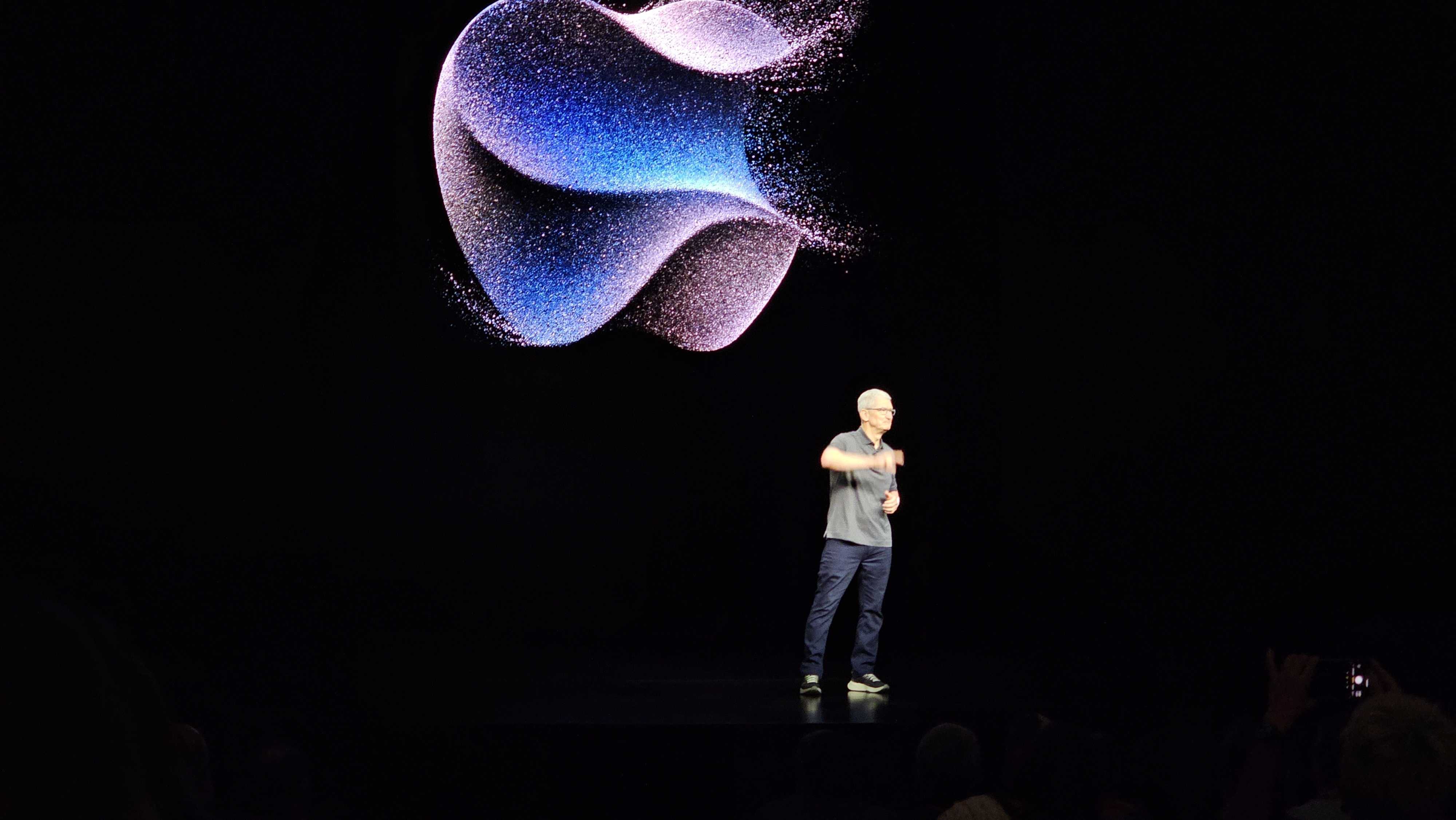 Tim Cook on stage at Apple Event 2023