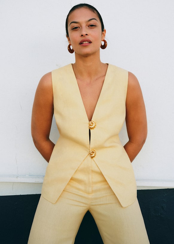 Lika Jacket - Mustard - Linen - S&amp;eacute;zane