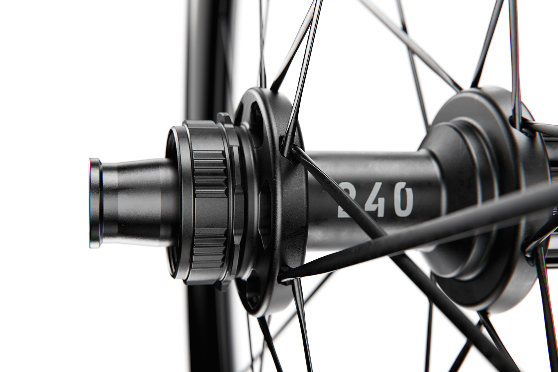 Close up of DT Swiss 240 hub shown built into new ARC wheels