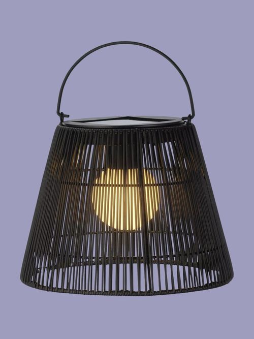 Solar Powered Outdoor Wicker Lantern