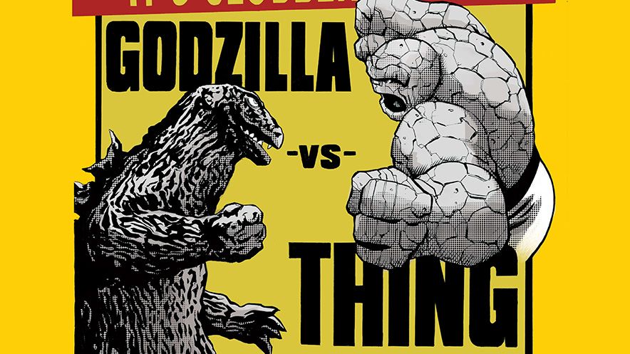 Godzilla and The Thing face off.