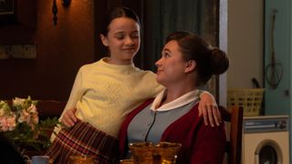 Colette Corrigan (FRANCESCA FULLILOVE) and Nancy Corrigan (MEGAN CUSACK) in Call the Midwife season 14