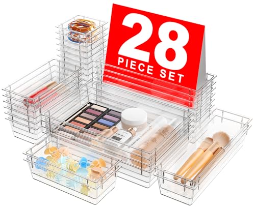 A-Lugei &amp;#12304;military Grade&amp;#12305; Drawer Organizer, &amp;#12304;&amp;#120817;&amp;#120294;&amp;#120310;&amp;#120327;&amp;#120306;&amp;#12305; Clear Makeup Organizer, &amp;#12304;holds 177 Items&amp;#12305; Bathroom Organizers and Storage, Plastic Desk Organizer Divider, Organizer Bins for Office Vanity