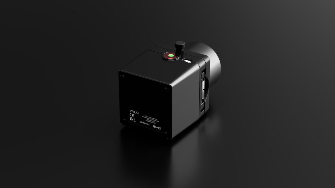 Valoi easy35 v2 film scanner on a dark background