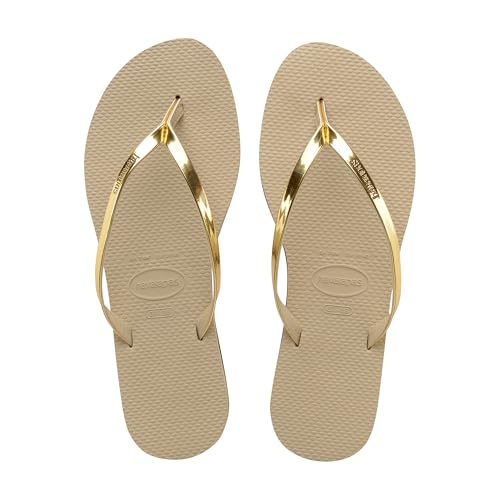 Havaianas - You Metallic, Comfortable, Elegant, and Versatile Sandals, Thin Metallic Straps, Small Heel, Women,3/4 Uk