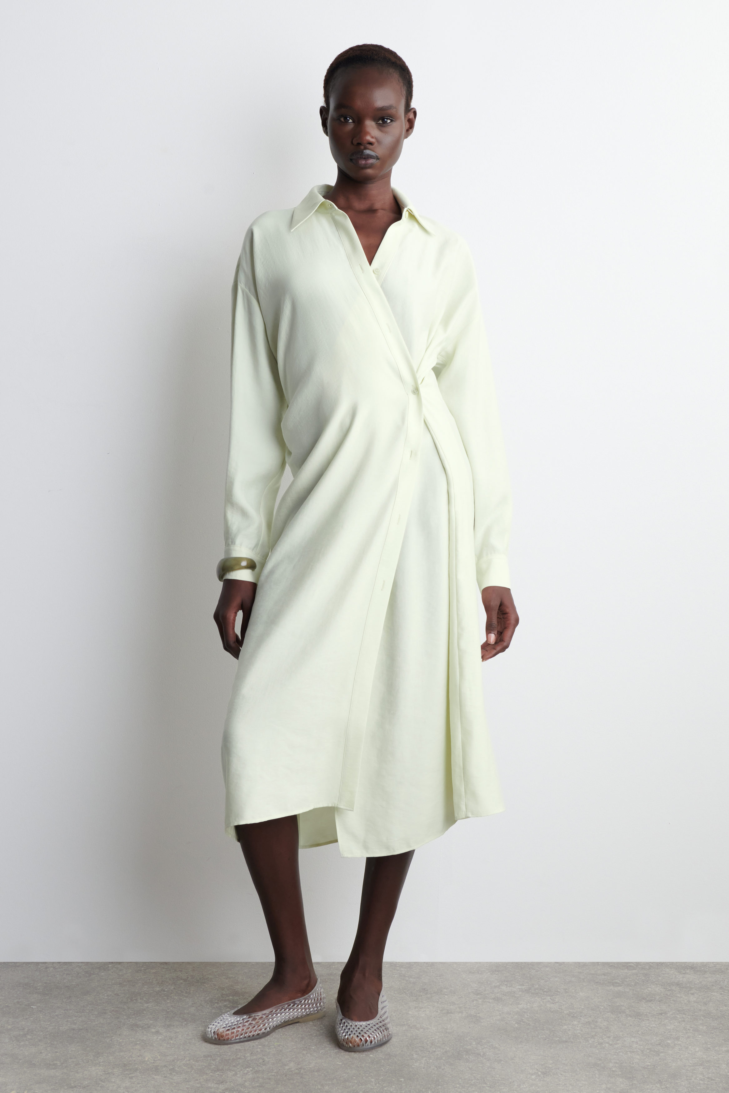 Wrap Midi Shirt Dress
