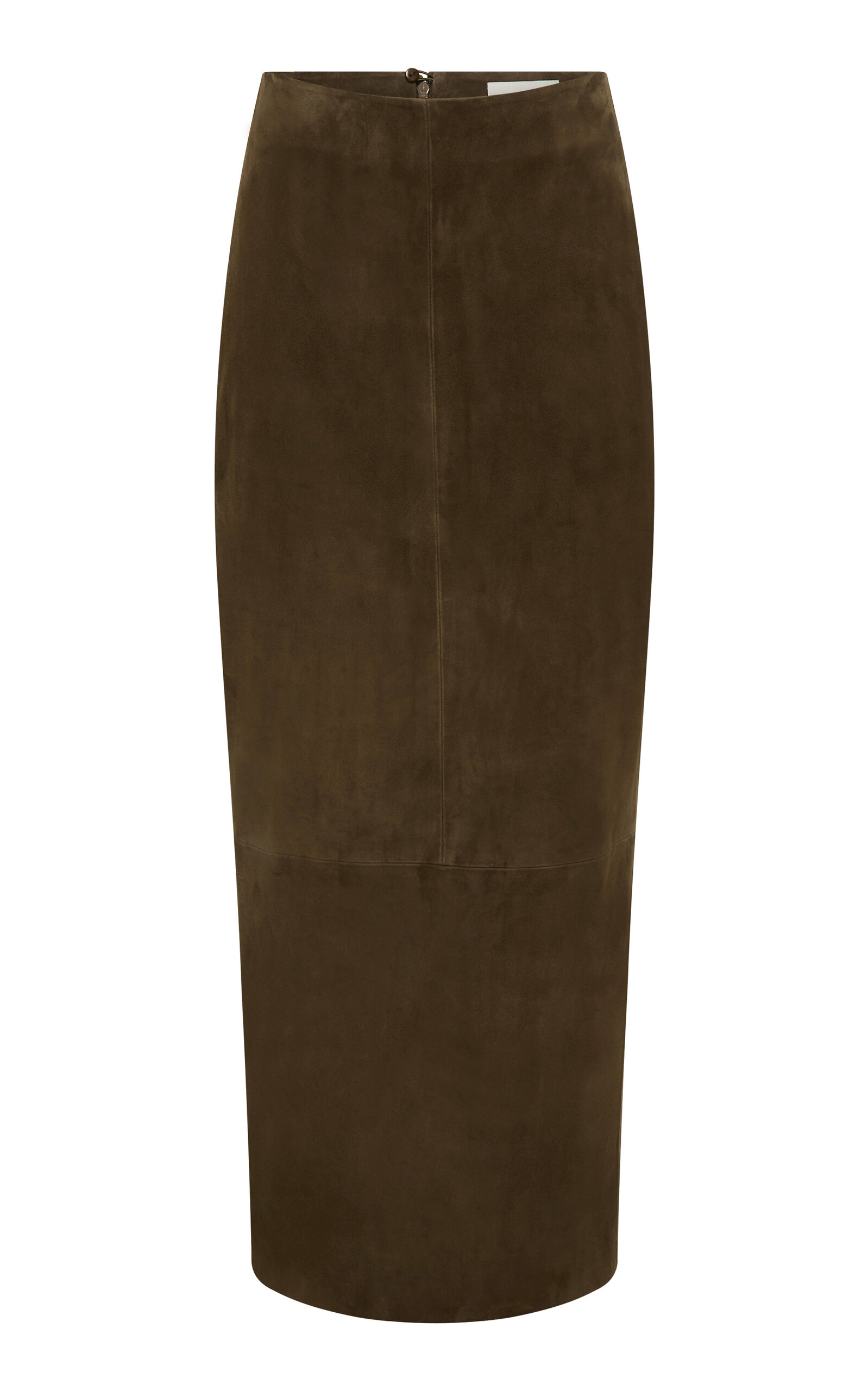 Low-Rise Suede Maxi Skirt