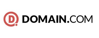 Domain.com logo on white background