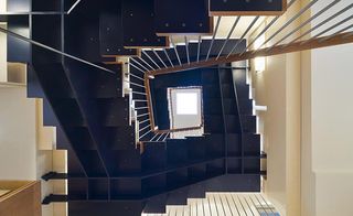 Black spiral staircase