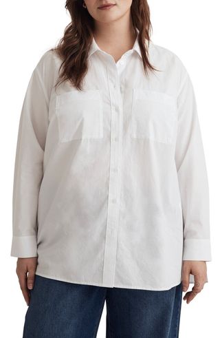 Signature Poplin Oversize Patch Pocket Button-Up Shirt