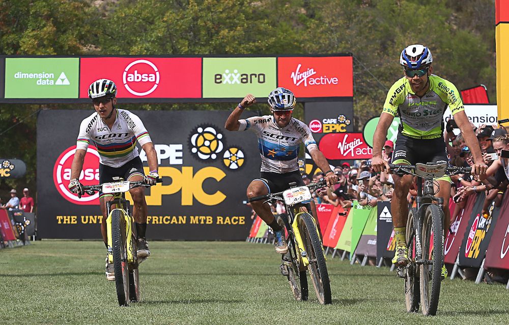 Lars Forster and Nino Schurter of SCOTT SRAM regain the Cape Epic lead