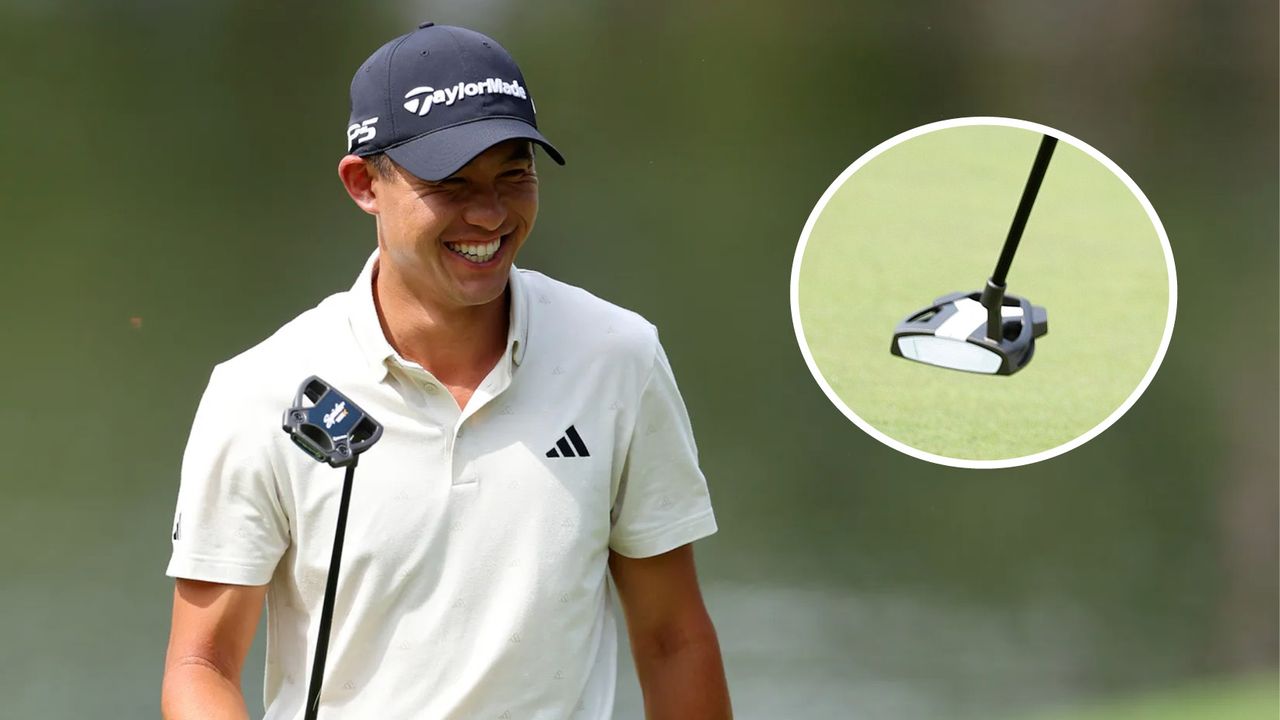 Collin Morikawa seen with his new Spider X putter at The Masters