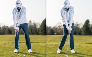 PGA pro Ben Emerson demonstrates a bad impact position and a good impact position