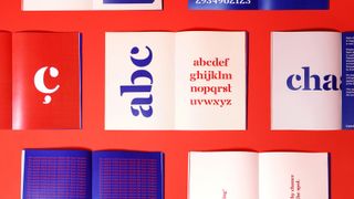 A shot of the Free Saint Georgie font on some brightly coloured books to represent the best free fonts