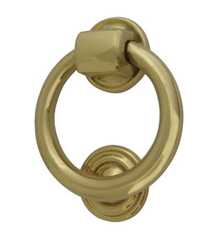 Ring door knocker in polished brass from John Lewis