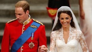 Prince William and Catherine, Princess of Wales leave Westminster Abbey following their Royal Wedding