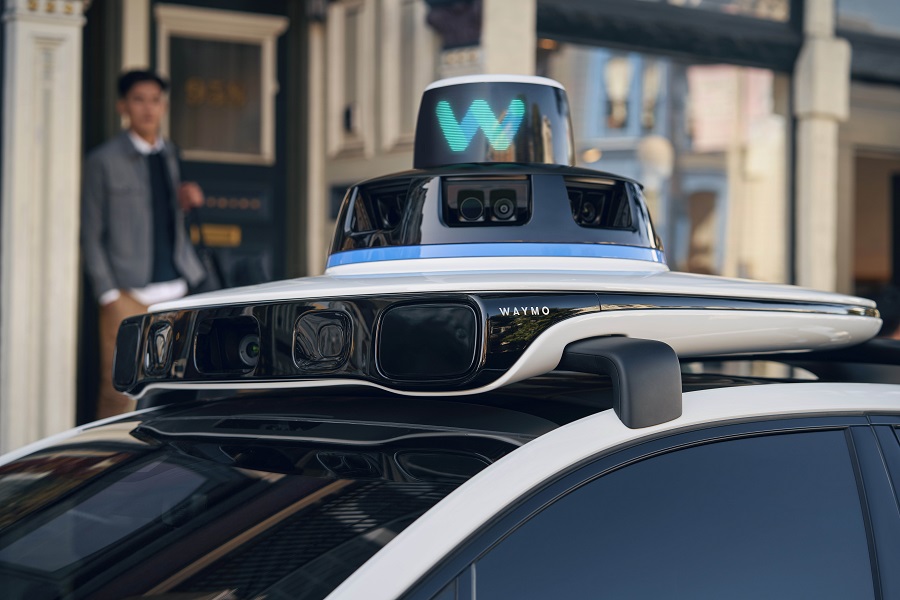 The topper of a Waymo automated car.